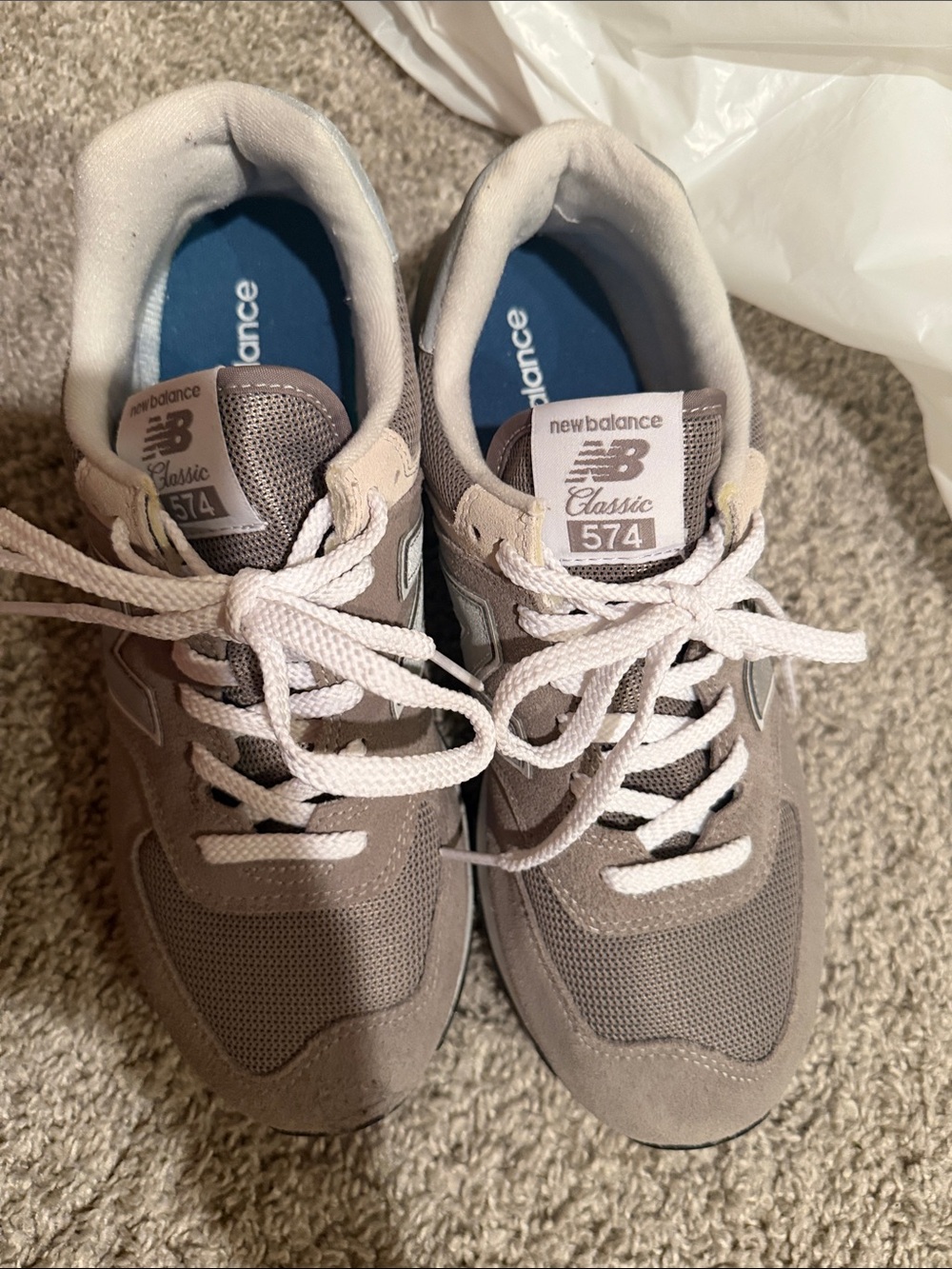 New Balance Men's Classic 574 Sneakers in Light Gray and White